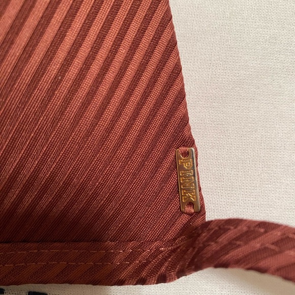 Victoria Secret PINK Push-up Ribbed Maroon Bikini Top & Hipster Cheeky Bottoms - Picture 7 of 10